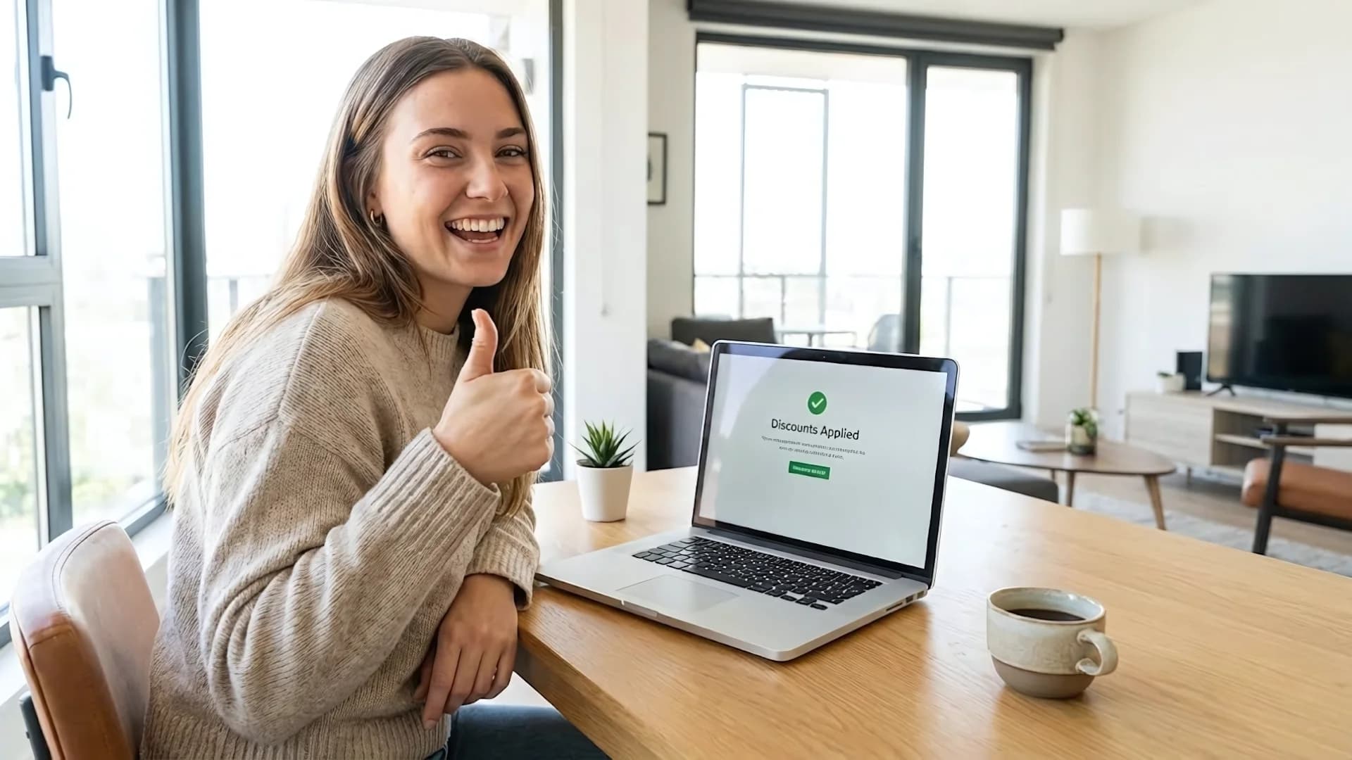 Happy driver discovering available auto insurance discounts