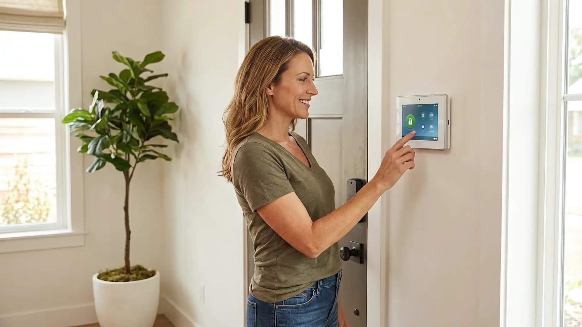 Homeowner using security system that qualifies for insurance discounts