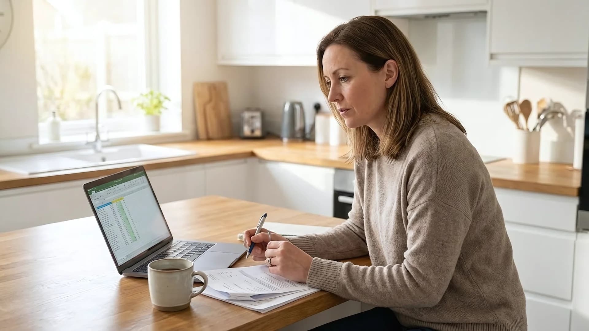 Homeowner reviewing mortgage refinance options on laptop
